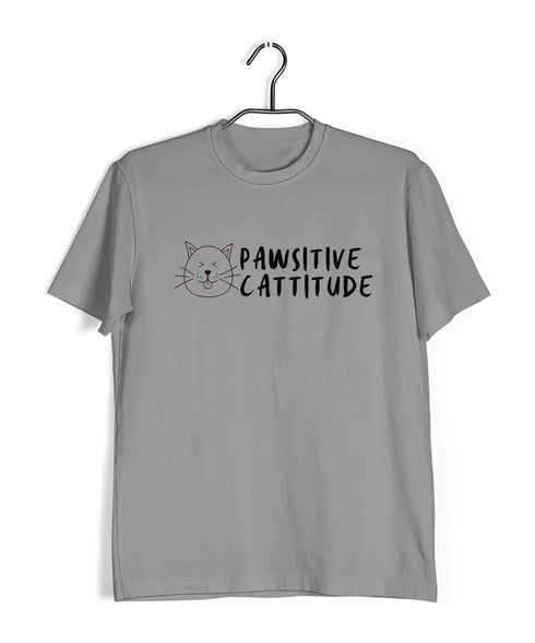 Pets Aaramkhor Specials Cats Pawsitive Cattitude Custom Printed Graphic Design T-Shirt for Women